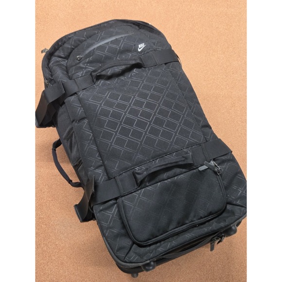 Nike Rolling Luggage Suitcase Bag Travel Carry-On with Wheels & Handle Black - Picture 1 of 16